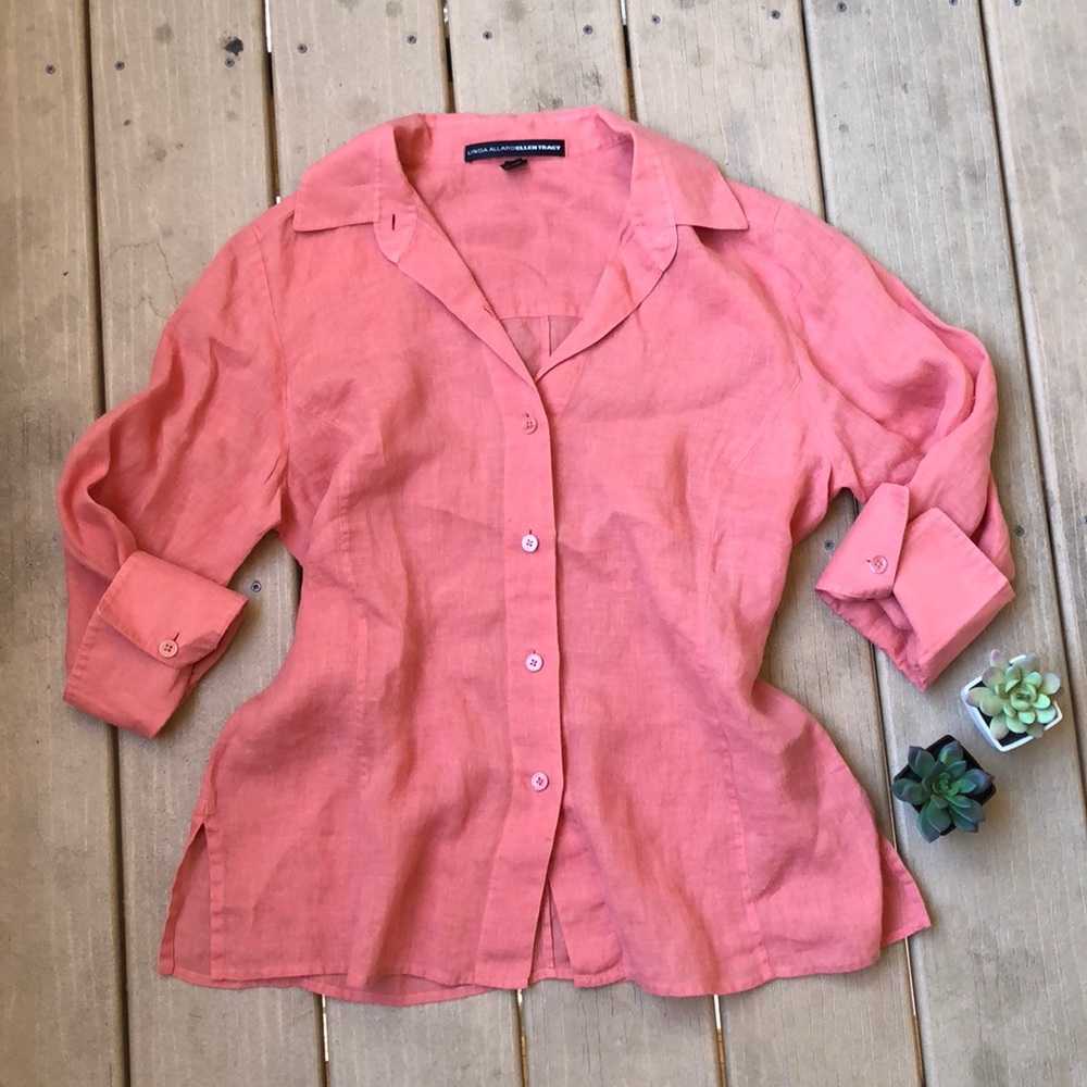 Linda Allard Ellen Tracy Linen Top